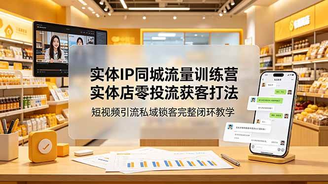 （18999期）实体IP同城流量训练营：实体店零投流获客打法，短视频引流私域锁客完整闭环教学-小灰云创