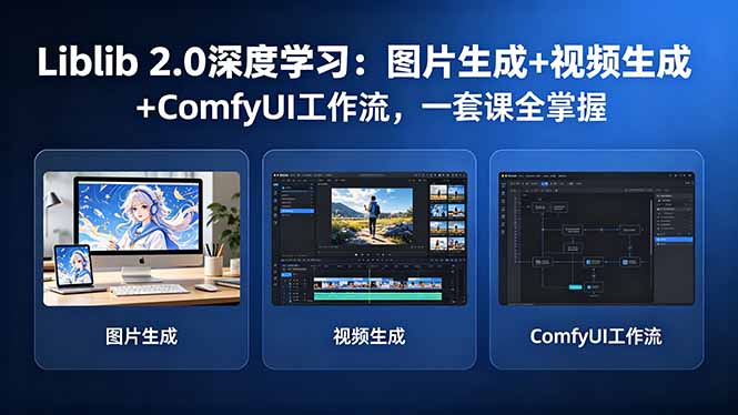 Liblib 2.0深度学习：图片生成+视频生成+ComfyUI工作流，一套课全掌握-小灰云创
