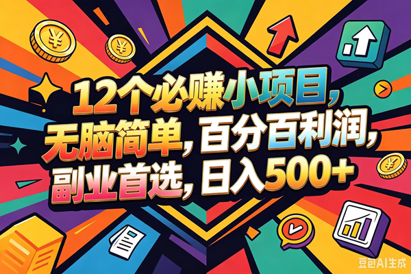 （18291期）12个必赚钱的小项目，百分百赚米，无脑简单，副业首选，日入600+-小灰云创