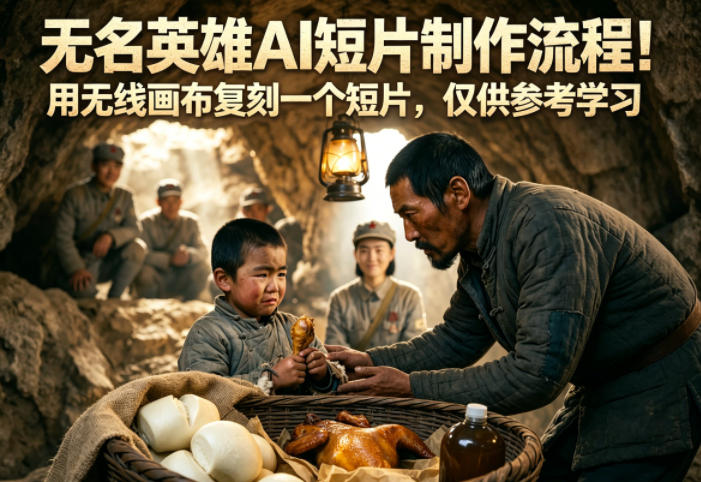 无名英雄AI短片制作流程！用无线画布复刻一个短片，仅供参考学习-小灰云创