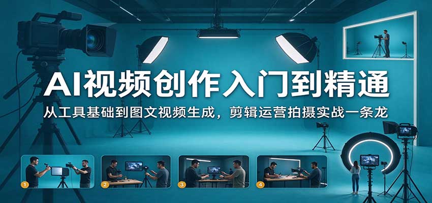 AI视频创作入门到精通：从工具基础到图文视频生成，剪辑运营拍摄实战一条龙-小灰云创