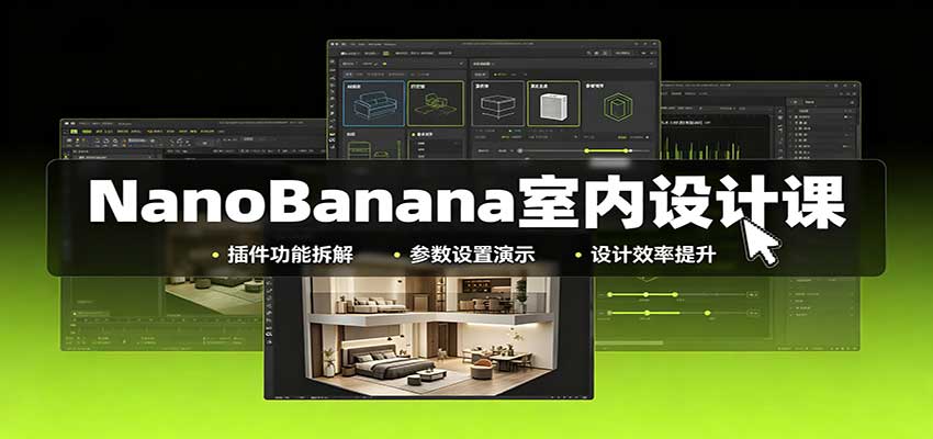 NanoBanana室内设计课:无限画布配置,插件实操,生图改图视频制作-小灰云创