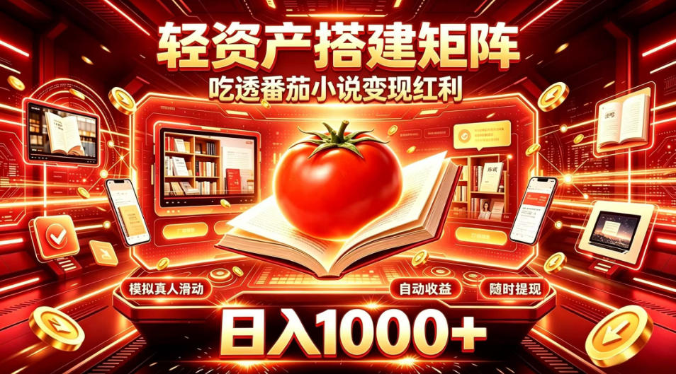 轻资产搭建矩阵，吃透番茄小说变现红利，日入1000+，支持无限矩阵放大【揭秘】-小灰云创