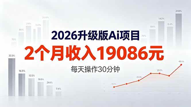 (18443期)2026升级版Ai任务,2个月收入19086元,熟练后每天操作30分钟!-小灰云创