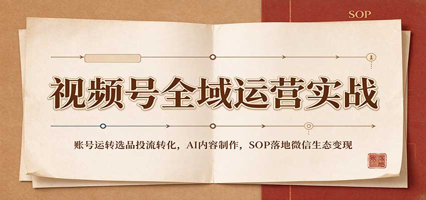 视频号全域运营实战:账号运转选品投流转化,AI内容制作,SOP落地微信生态变现-小灰云创