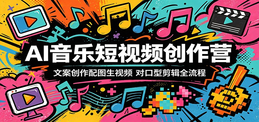 AI音乐短视频创作营：文案创作配图生视频，对口型剪辑全流程-小灰云创