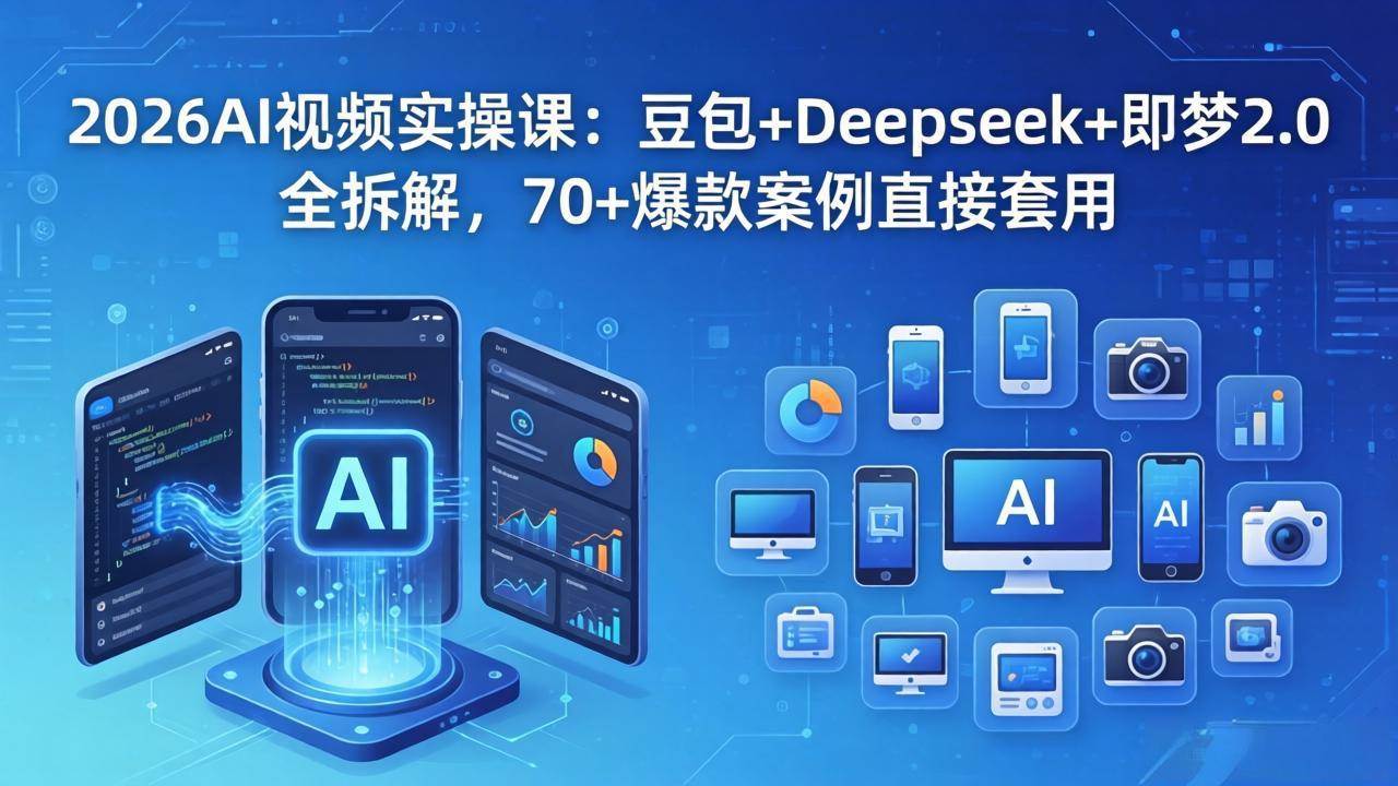 （18263期）2026AI视频实操课：豆包+Deepseek+即梦2.0全拆解，70+爆款案例直接套用-小灰云创
