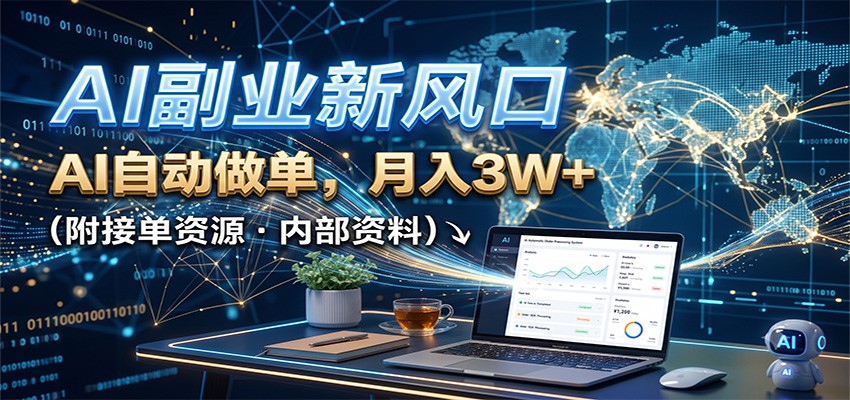 AI副业新风口，AI自动做单，月入3W+，附接单资源-小灰云创
