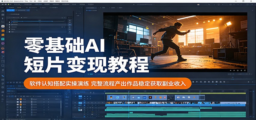 零基础AI短片变现教程：软件认知搭配实操演练，完整流程产出作品稳定获取副业收入-小灰云创
