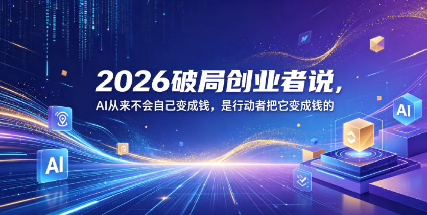 2026破局创业者说，AI从来不会自己变成钱，是行动者把它变成钱的【文档】-小灰云创