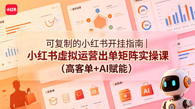 可复制的小红书开挂指南｜小红书虚拟运营出单矩阵实操课（高客单+AI赋能）-小灰云创