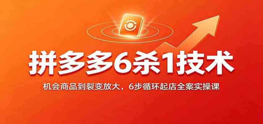 拼多多6杀1技术:机会商品到裂变放大,6步循环起店全案实操课-小灰云创