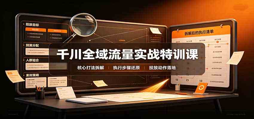 千川全域流量实战特训课:拆解全域投放实操核心打法-小灰云创