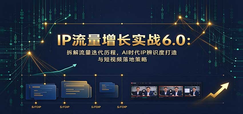 IP流量增长实战6.0：拆解流量迭代历程，AI时代IP辨识度打造与短视频落地策略-小灰云创