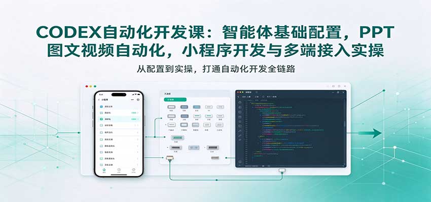 CODEX自动化开发课：智能体基础配置，PPT图文视频自动化，小程序开发与多端接入实操-小灰云创