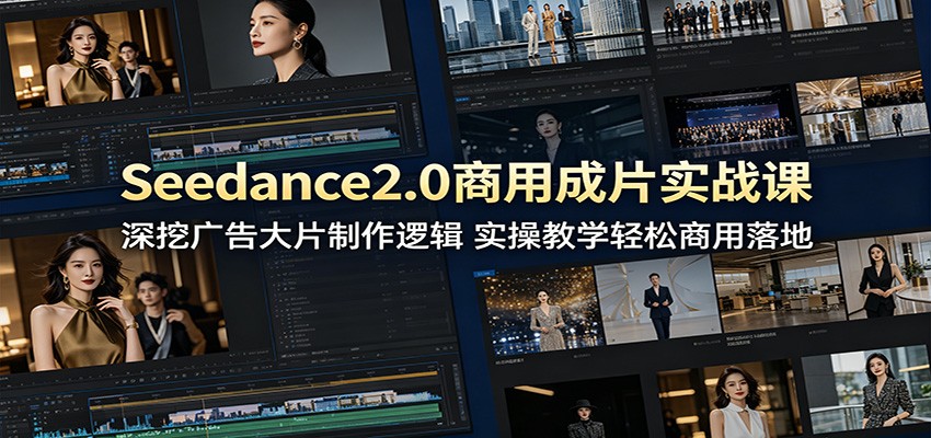 Seedance2.0商用成片实战课：深挖广告大片制作逻辑，实操教学轻松商用落地-小灰云创
