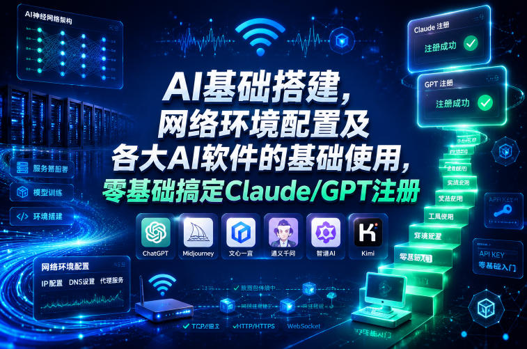 AI基础搭建，网络环境配置及各大AI软件的基础使用，零基础搞定Claude/GPT注册-小灰云创