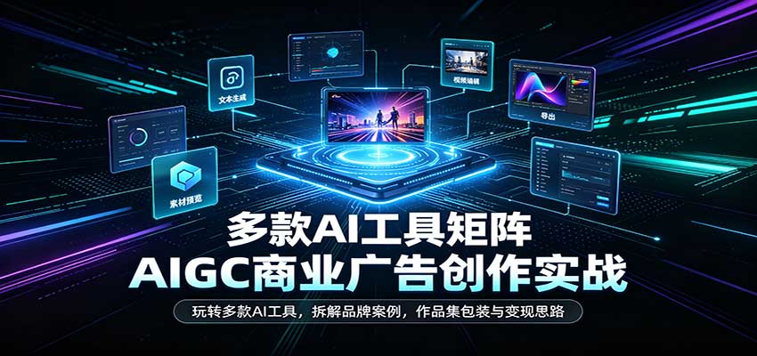AIGC商业广告创作实战：玩转多款AI工具，拆解品牌案例，作品集包装与变现思路-小灰云创