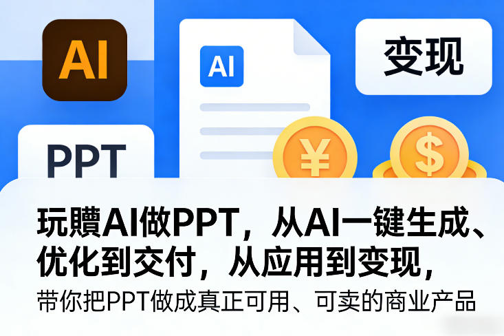 玩賺AI做PPT，从AI一键生成、优化到交付，从应用到变现，带你把PPT做成真正可用、可卖的商业产品（更新0421）-小灰云创