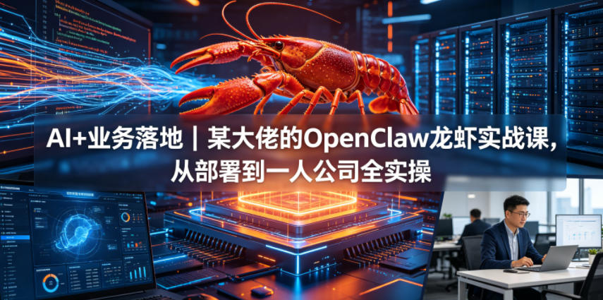 AI+业务落地｜某大佬的OpenClaw小龙虾实战课，从部署到一人公司全实操-小灰云创