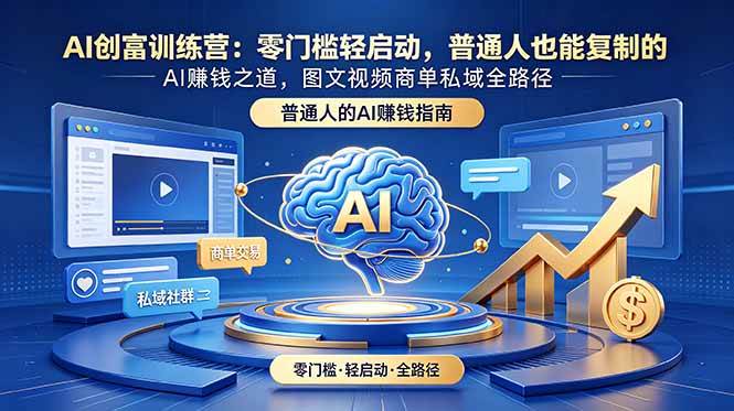 （18911期）AI创富训练营：零门槛轻启动，普通人也能复制的AI赚钱之道，图文视频商单私域全路径-小灰云创