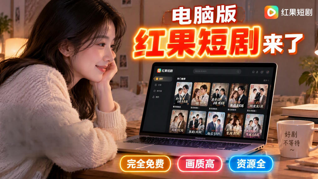 手机看短剧费眼?电脑版红果短剧来了,完全免费、画质高、资源全-小灰云创