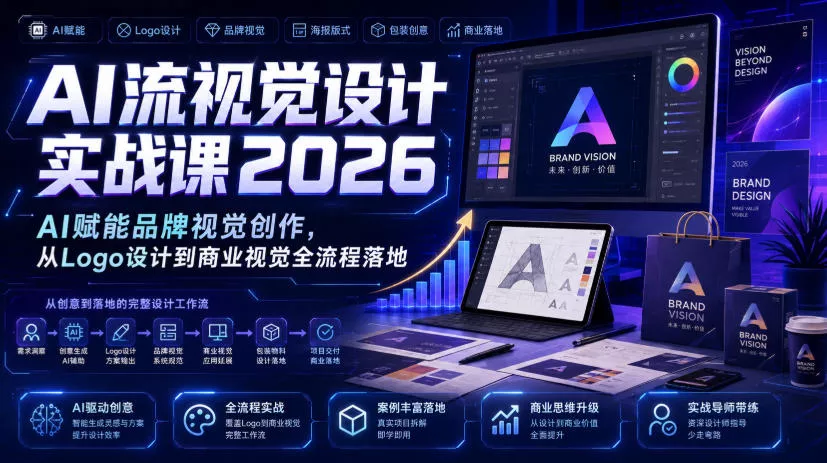 AI流视觉设计实战课2026:AI赋能品牌视觉创作,从Logo设计到商业视觉全流程落地-小灰云创