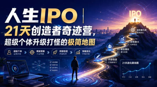 人生IPO︱21天创造者奇迹营,超级个体升级打怪的极简地图-小灰云创