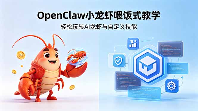 不用懂技术！OpenClaw小龙虾喂饭式教学，轻松玩转AI龙虾与自定义技能-小灰云创