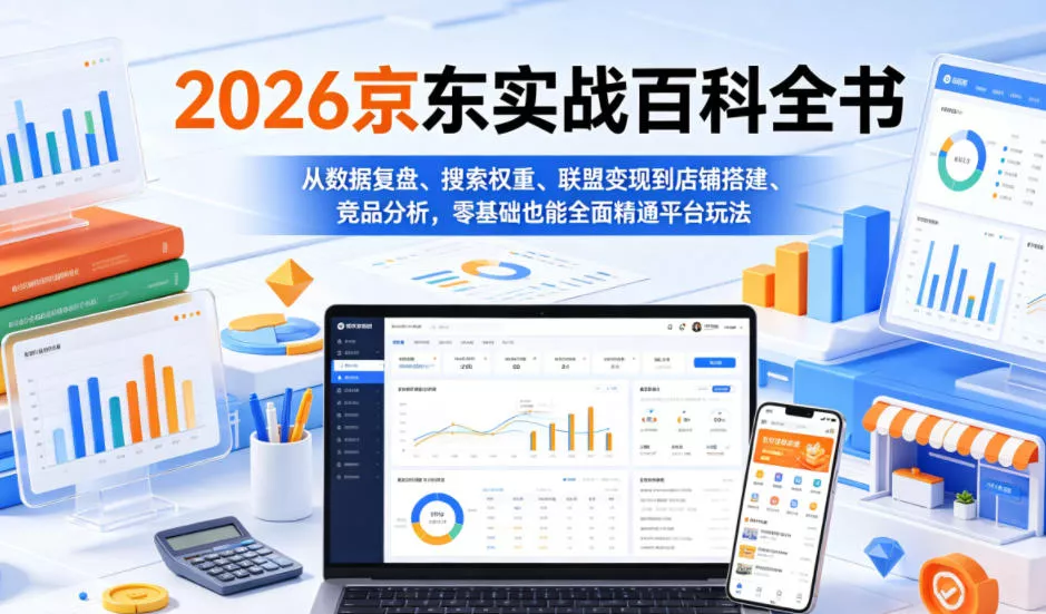 2026京东实战百科全书，从数据复盘、搜索权重、联盟变现到店铺搭建、竞品分析，零基础也能全面精通平台玩法-小灰云创