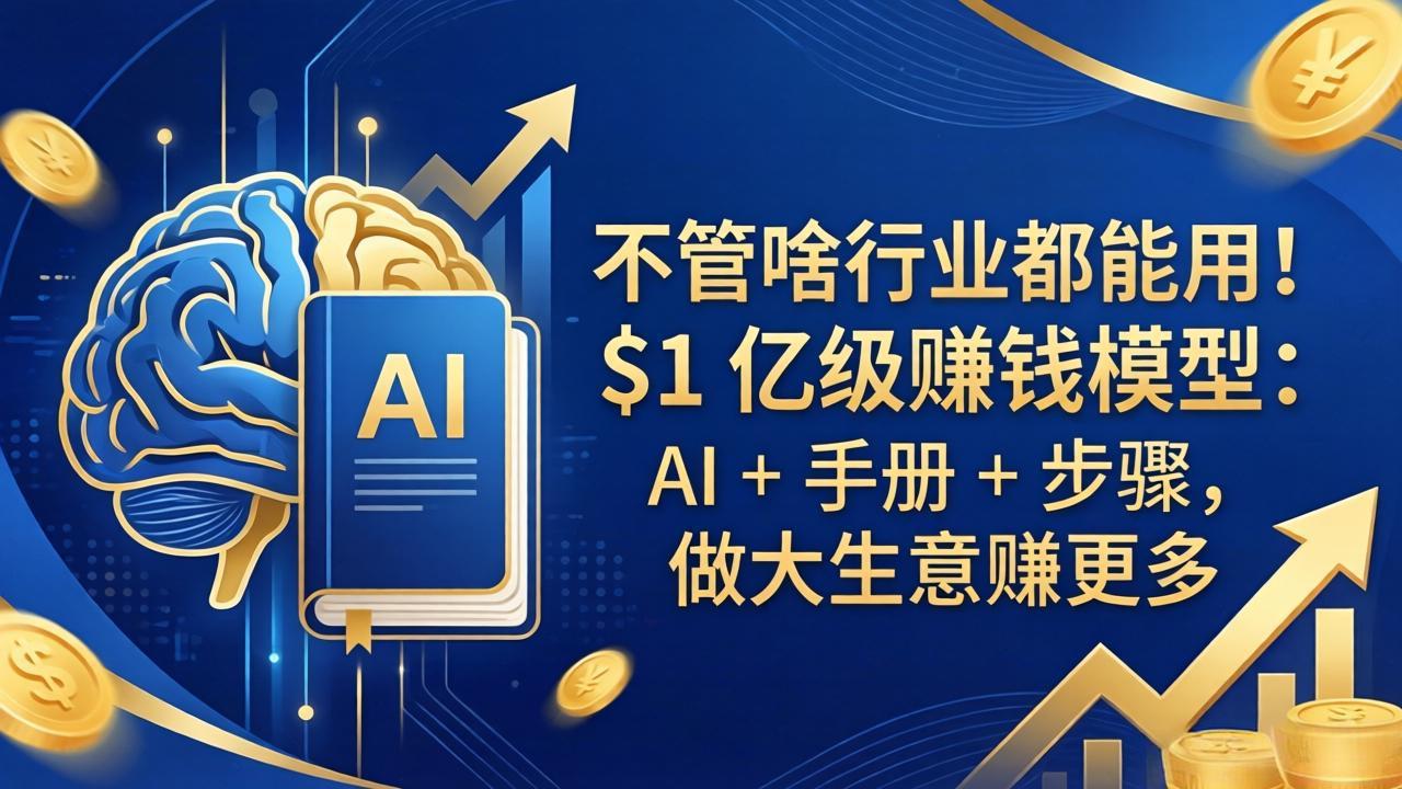 不管啥行业都能用！$1 亿级赚钱模型：AI + 手册 + 步骤，做大生意赚更多 - 小灰云创-小灰云创