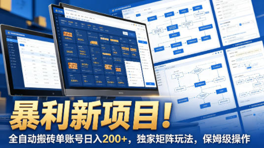 暴利新项目！全自动搬砖单账号日入200+，独家矩阵玩法，保姆级操作【揭秘】 - 小灰云创-小灰云创