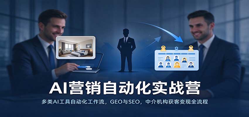 AI营销自动化实战营:多类AI工具自动化工作流,GEO与SEO,中介机构获客变现全流程-小灰云创