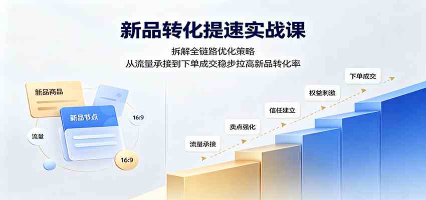 新品转化提速实战课：拆解全链路优化策略，从流量承接到下单成交稳步拉高新品转化率-小灰云创