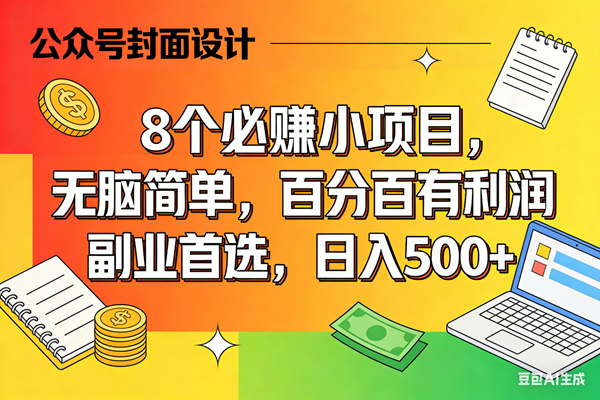 （17911期）8个必赚米的小项目，百分百有利润，无脑简单，副业首选，日入500+ - 小灰云创-小灰云创