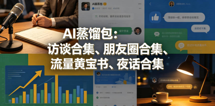 AI蒸馏包：访谈合集、朋友圈合集、流量黄宝书、夜话合集【文档】-小灰云创