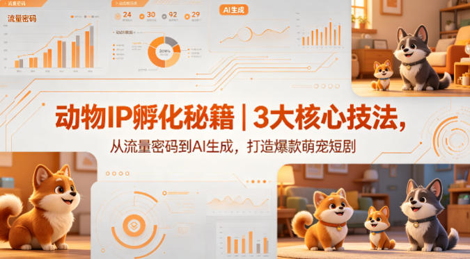 动物IP孵化秘籍｜3大核心技法，从流量密码到AI生成，打造爆款萌宠短剧-小灰云创
