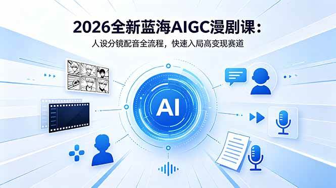 （18621期）2026全新蓝海AIGC漫剧课：人设分镜配音全流程，快速入局高变现赛道-小灰云创