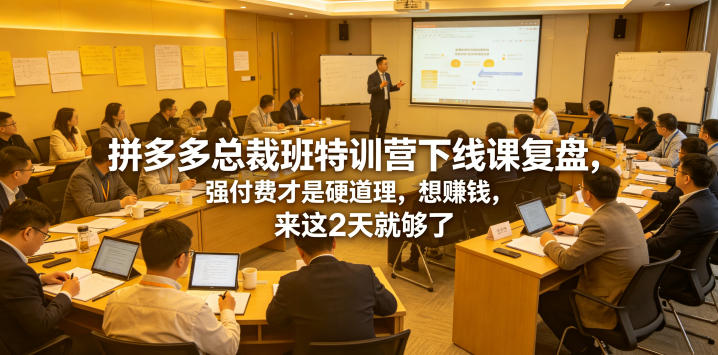 拼多多总裁班特训营下线课复盘,强付费才是硬道理,想賺钱,来这2天就够了-小灰云创