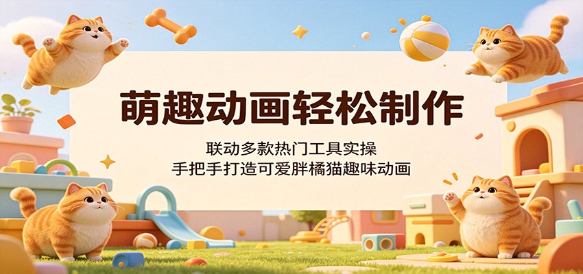 萌趣动画轻松制作，联动多款热门工具实操，手把手打造可爱胖橘猫趣味动画-小灰云创