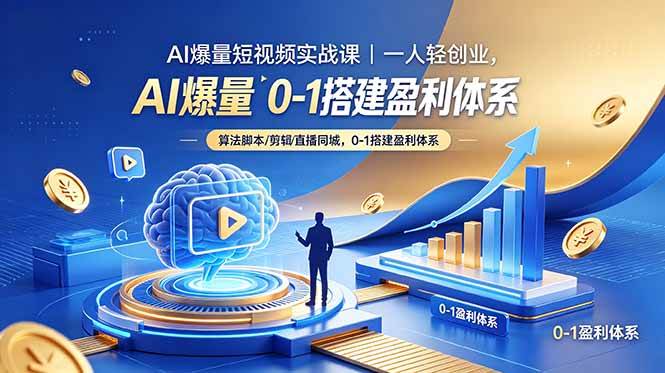 （18652期）AI爆量短视频实战课｜一人轻创业，算法脚本剪辑直播同城，0-1搭建盈利体系-小灰云创
