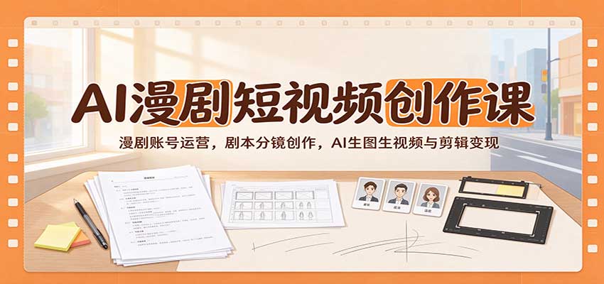 AI漫剧短视频创作课:漫剧账号运营,剧本分镜创作,AI生图生视频与剪辑变现-小灰云创