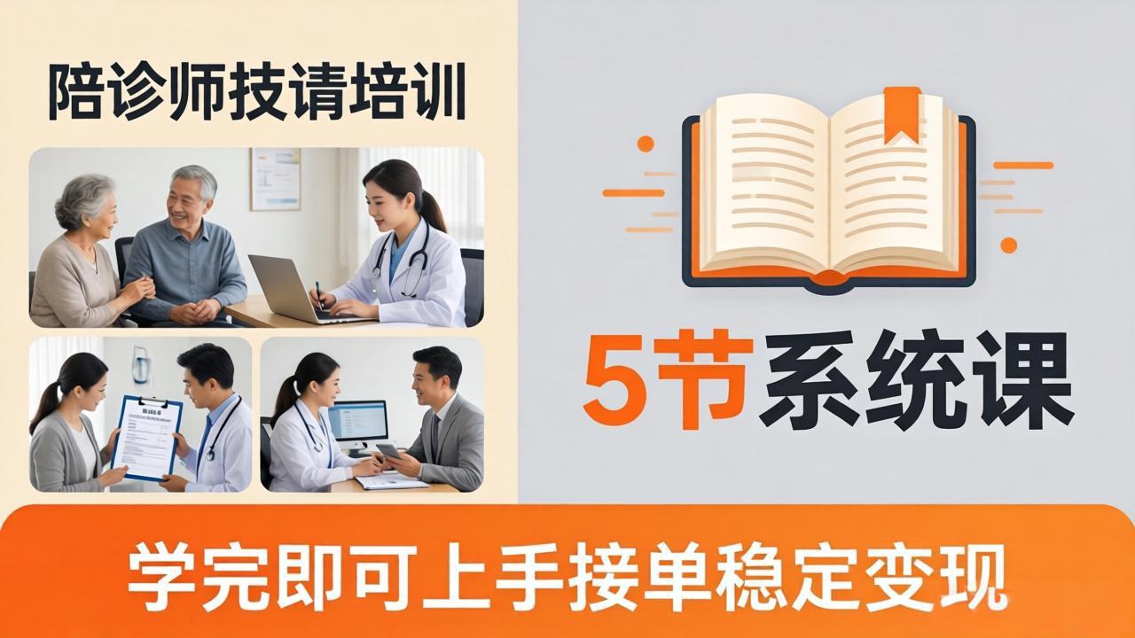 想做陪诊师不知从何下手？5节系统课教你掌握核心技能，学完即可上手接单稳定变现-小灰云创