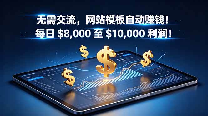 （18854期）无需交流，网站模板自动赚钱！每日 $8,000 至 $10,000 利润！【原创双语字幕】-小灰云创