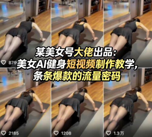某美女号大佬出品：美女AI健身短视频制作教学，条条爆款的流量密码 - 小灰云创-小灰云创