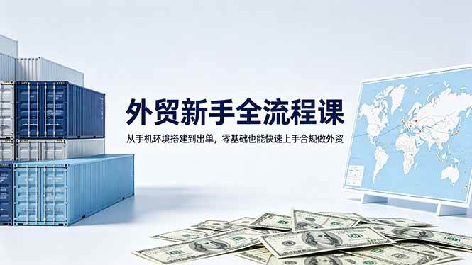 （18481期）外贸新手全流程课：从手机环境搭建到出单，零基础也能快速上手合规做外贸-小灰云创