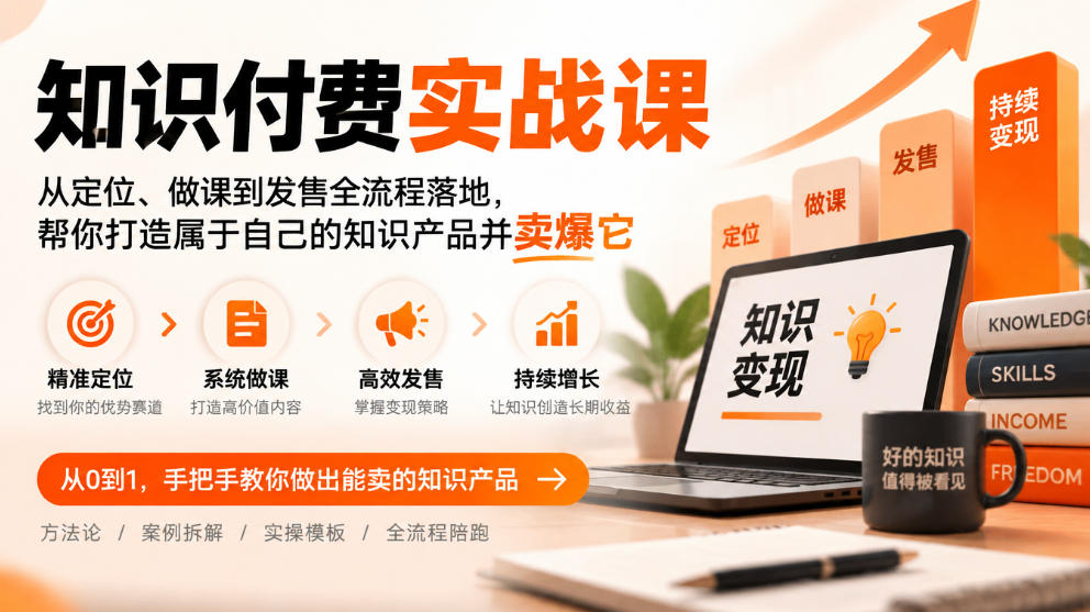 知识付费实战课:从定位、做课到发售全流程落地,帮你打造属于自己的知识产品并卖爆它-小灰云创