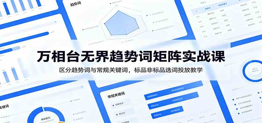 万相台无界趋势词矩阵实战课：区分趋势词与常规关键词，标品非标品选词投放教学-小灰云创