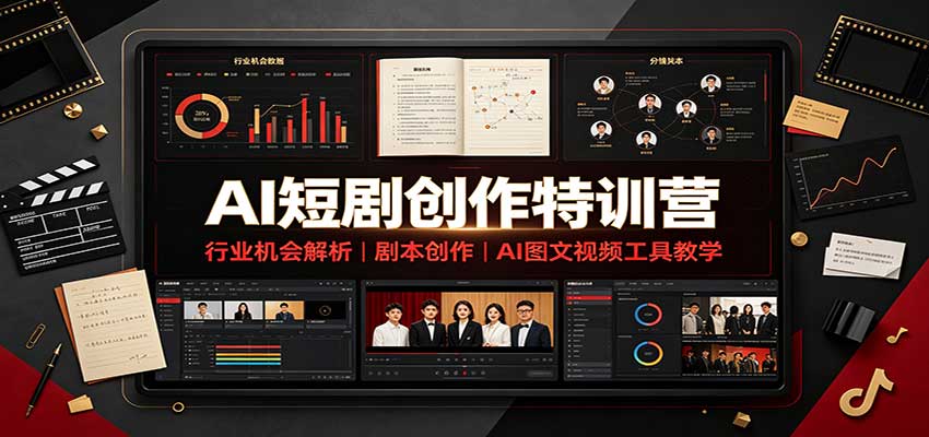 AI短剧创作特训营：行业机会解析，剧本创作，AI图文视频工具教学（文字版）-小灰云创