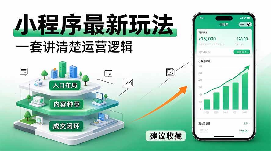 (20876期)微信小程序最新玩法 四种收益来源,单日收入400+ (20876期)微信小程序最新玩法 四种收益来源,单日收入400+